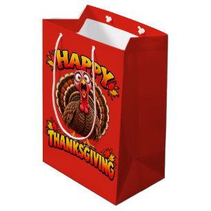 Happy Thanksgiving Turkey Medium Gift Bag