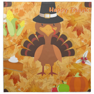happy thanksgiving turkey napkin