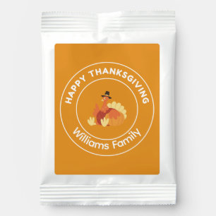 Happy Thanksgiving turkey orange Lemonade Drink Mix