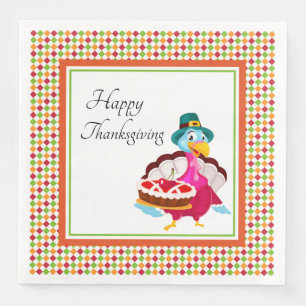 Happy Thanksgiving Turkey Paper Dinner Napkins