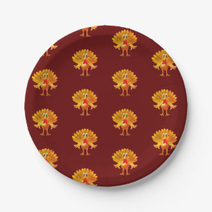 Happy Thanksgiving Turkey, Paper Plates