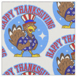 happy thanksgiving turkey patriotic american funny fabric