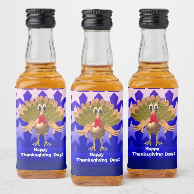 Happy Thanksgiving Turkey,Personalized Liquor Bottle Label (Bottles)
