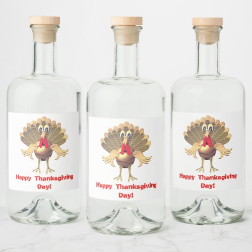 Happy Thanksgiving TurkeyPersonalized Liquor Bottle Label