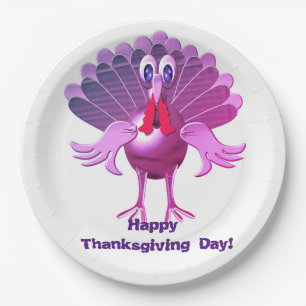 Happy Thanksgiving Turkey,Personalized Paper Plates