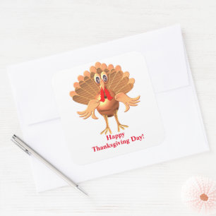 Happy Thanksgiving Turkey,Personalized Square Sticker