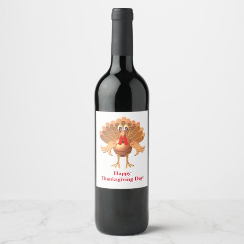 Happy Thanksgiving TurkeyPersonalized Wine Label