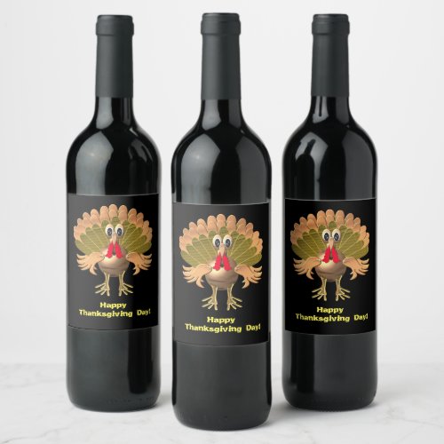 Happy Thanksgiving TurkeyPersonalized Wine Label