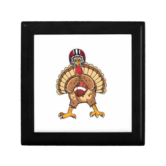 Happy Thanksgiving Turkey Playing Football Dad Men Gift Box (Front)