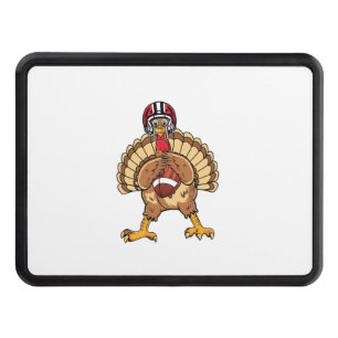 Happy Thanksgiving Turkey Playing Football Dad Men Hitch Cover