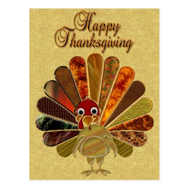 Happy Thanksgiving Turkey - Postcard