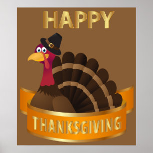 Happy Thanksgiving Turkey Poster