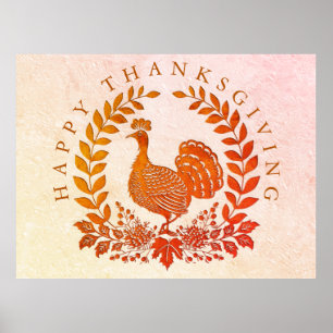 Happy Thanksgiving Turkey Poster