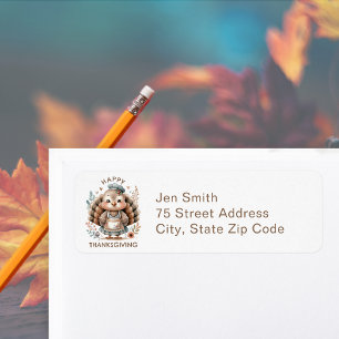 Happy Thanksgiving Turkey Return Address Label