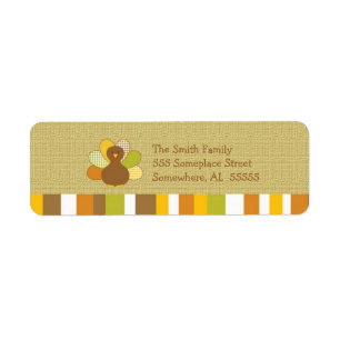 Happy Thanksgiving Turkey Return Address Labels