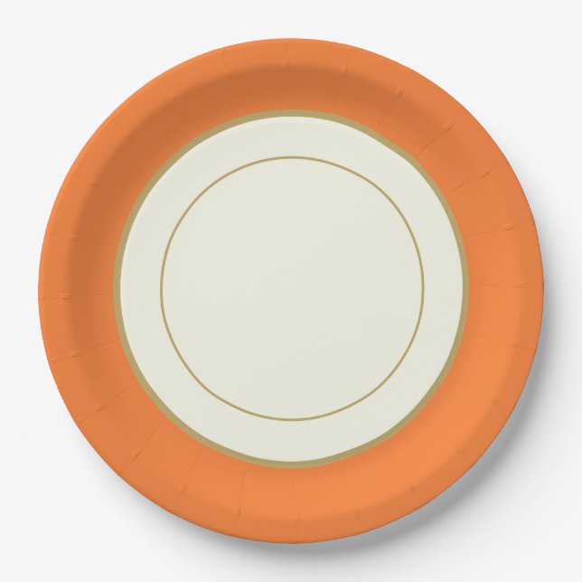 Happy Thanksgiving Turkey Rim Paper Plates (Front)