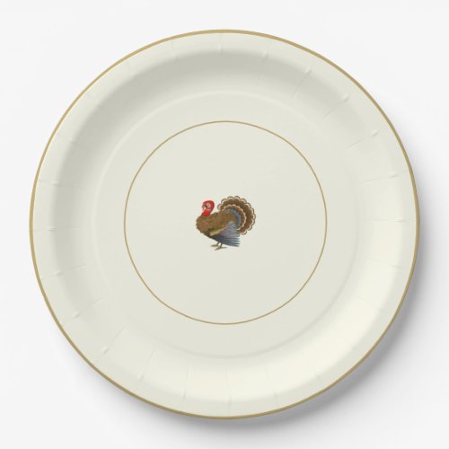 Happy Thanksgiving Turkey Rim Paper Plates