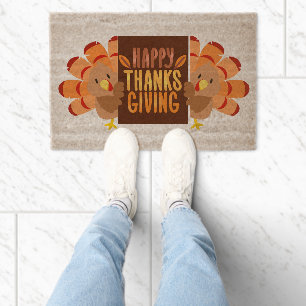 Happy Thanksgiving Turkey Rug 