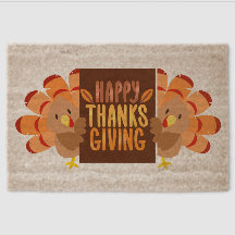 Happy Thanksgiving Turkey Rug