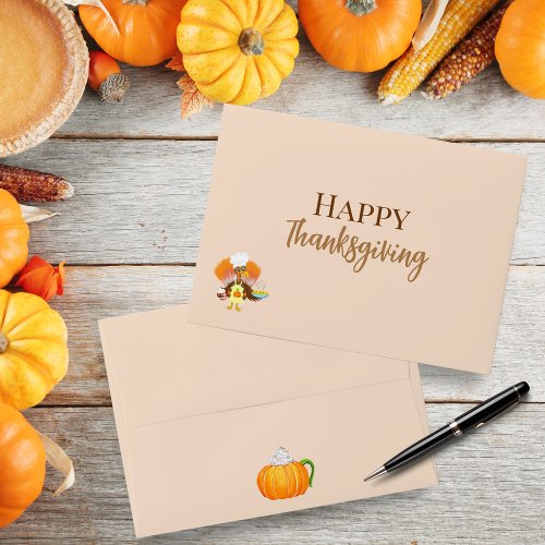 Happy Thanksgiving Turkey Serving Pie  Ice Cream Envelope