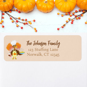 Happy Thanksgiving Turkey Serving Pie & Ice Cream Label