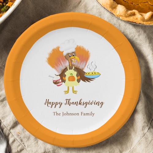 Happy Thanksgiving Turkey Serving Pie  Ice Cream Paper Plates