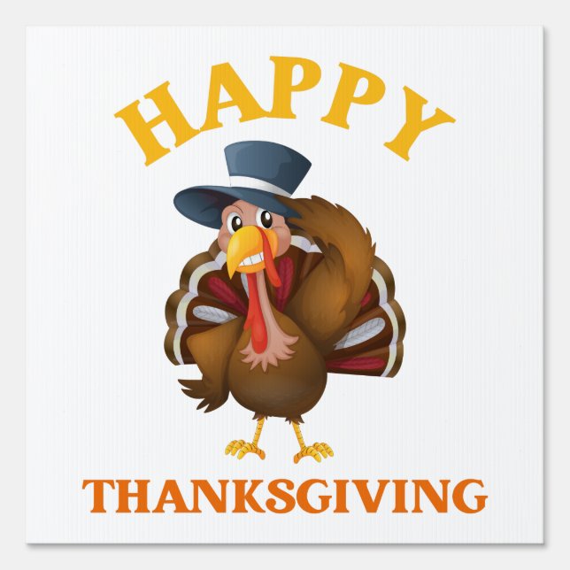 Happy Thanksgiving Turkey Sign (Front)