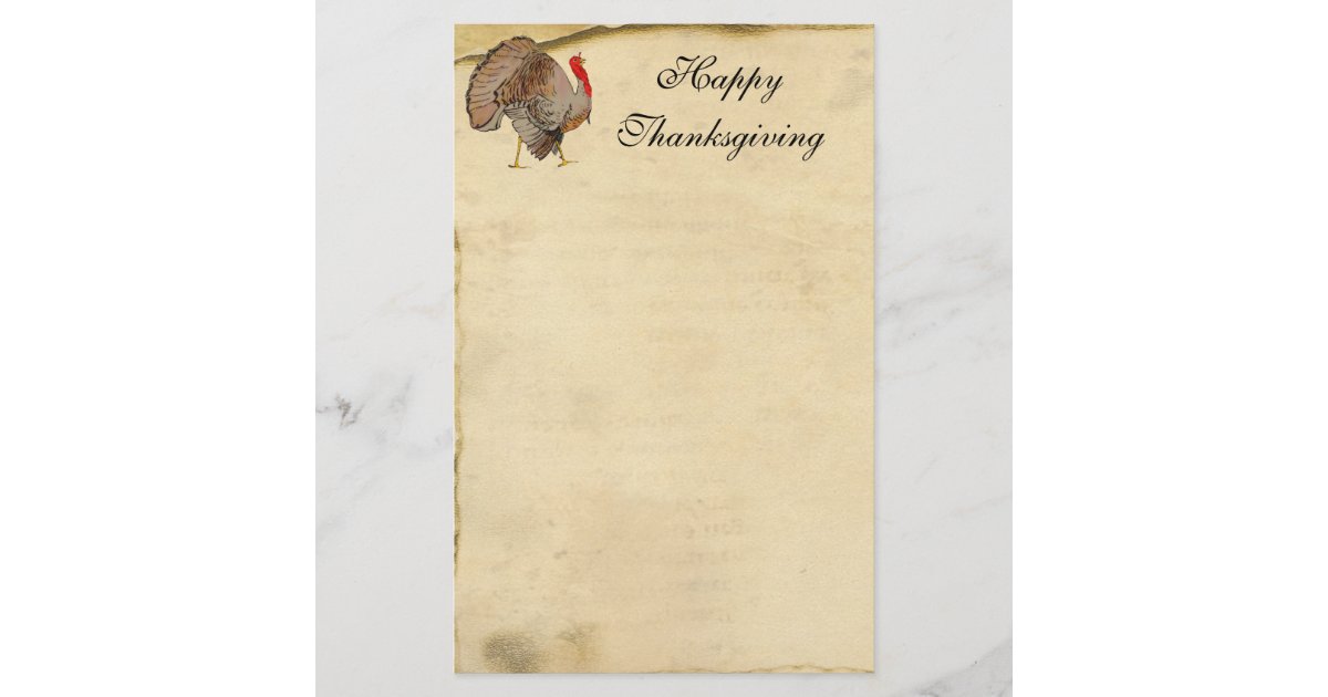 Happy Thanksgiving Turkey Stationery | Zazzle