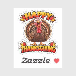 Happy Thanksgiving Turkey Sticker