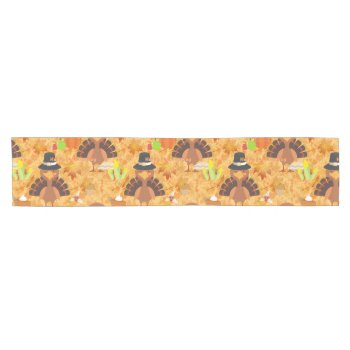 Happy Thanksgiving Turkey Tablerunner Table Runner by funnychristmas at Zazzle