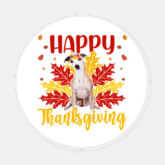 Happy Thanksgiving Turkey | Whippet lover Gift Coaster Set