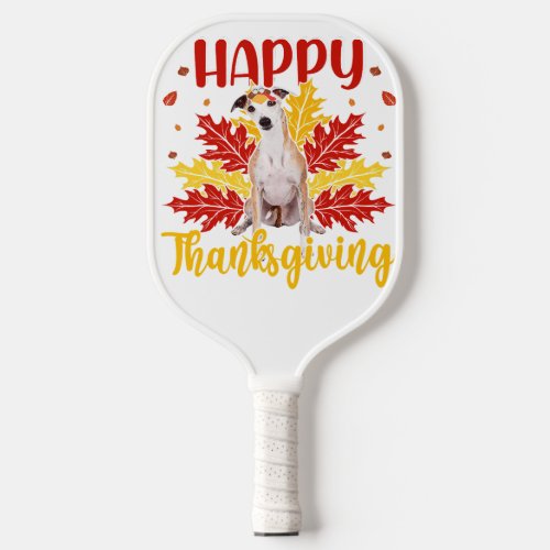 Happy Thanksgiving Turkey  Whippet lover Gift Pickleball Paddle