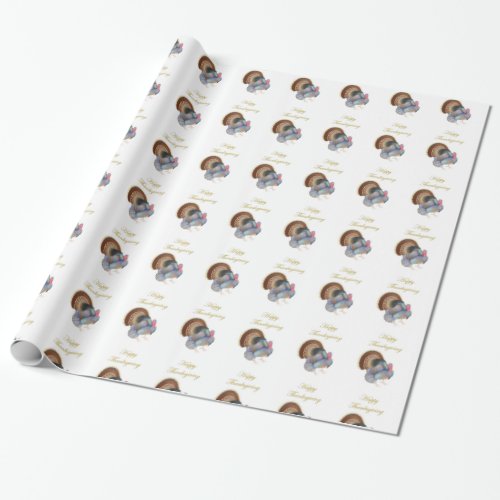 Happy Thanksgiving Turkey Wrapping Paper