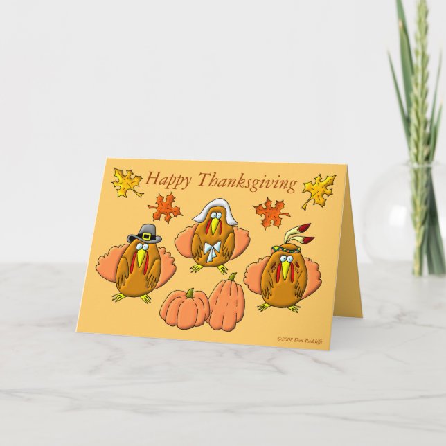 Happy Thanksgiving Turkeys Holiday Card (Front)