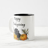 Happy Thanksgiving Two-Tone Coffee Mug (Front Left)