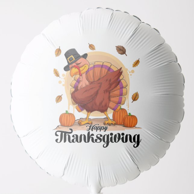 Happy Thanksgiving Typography Balloon (Front)