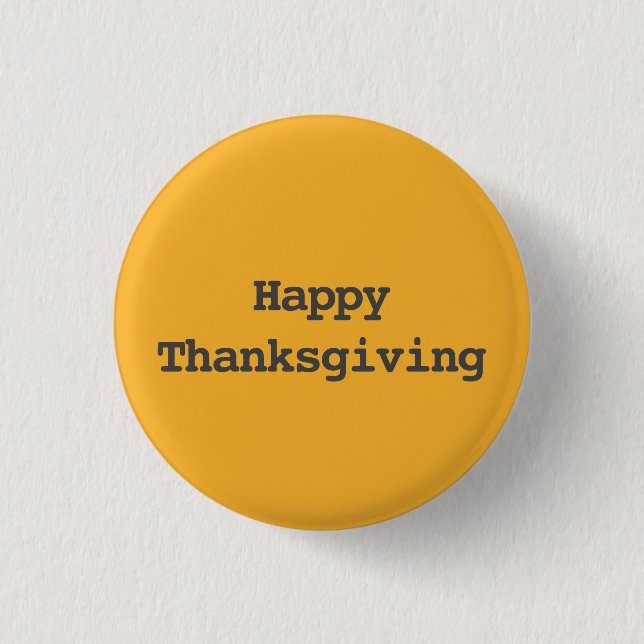 Happy Thanksgiving Typography Button (Front)
