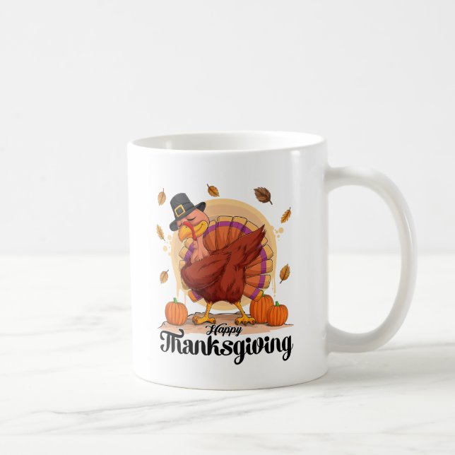 Happy Thanksgiving Typography Coffee Mug (Right)