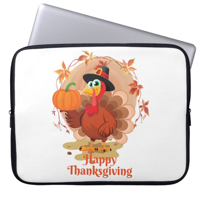 Happy Thanksgiving Typography  Laptop Sleeve (Front)