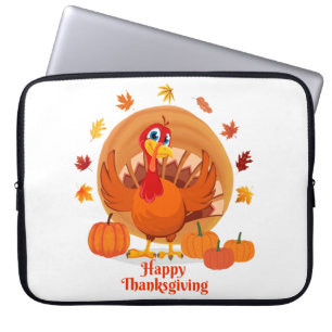 Happy Thanksgiving Typography Laptop Sleeve