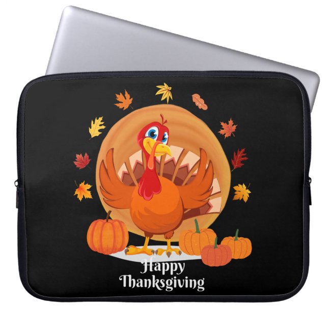 Happy Thanksgiving Typography  Laptop Sleeve (Front)