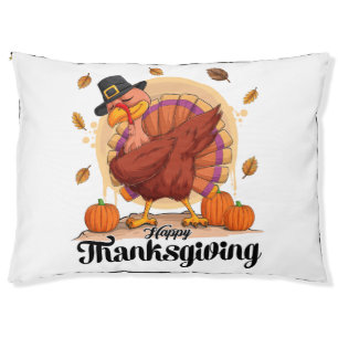 Happy Thanksgiving Typography Pet Bed