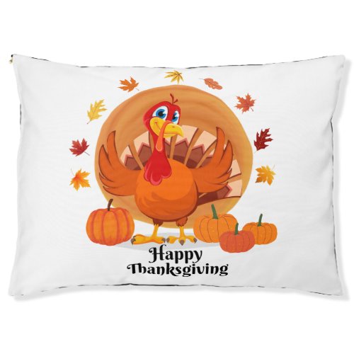 Happy Thanksgiving Typography Pet Bed