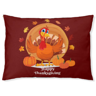 Happy Thanksgiving Typography Pet Bed