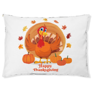 Happy Thanksgiving Typography Pet Bed