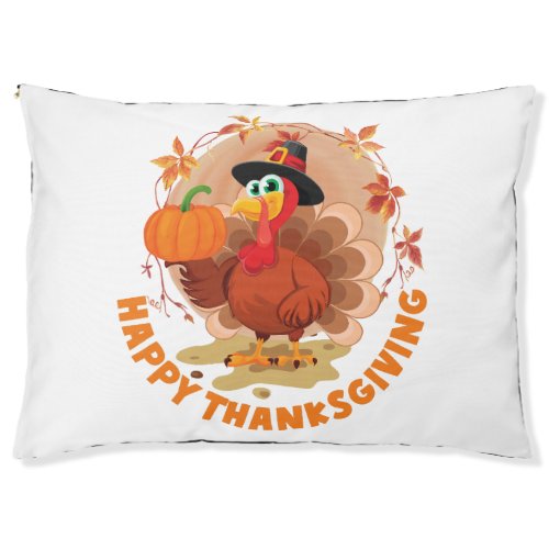 Happy Thanksgiving Typography Pet Bed