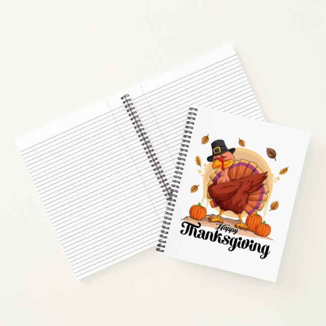 Happy Thanksgiving Typography Spiral Notebook (Inside)