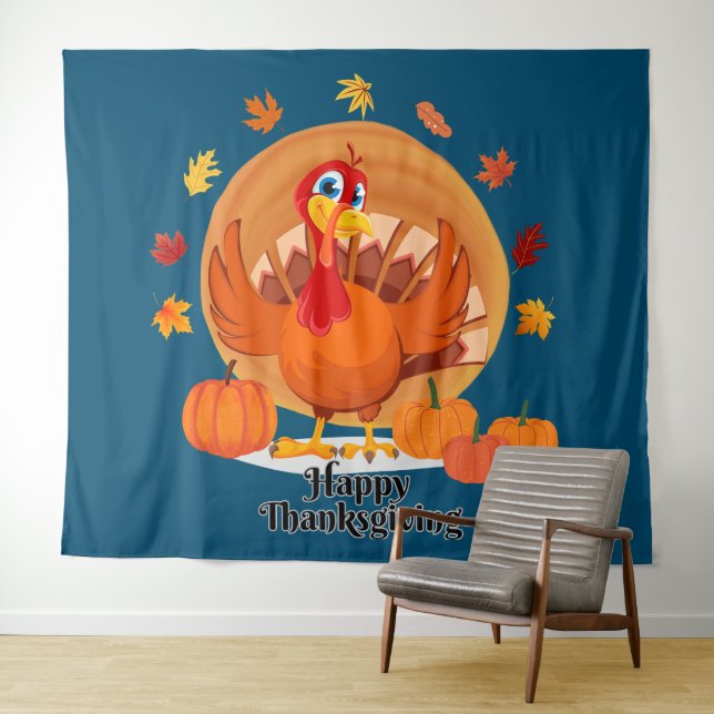 Happy Thanksgiving Typography Tapestry (In Situ (Horizontal))
