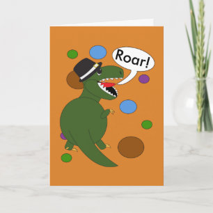 Happy Thanksgiving Tyrannosaurus Rex Dinosaur Holiday Card