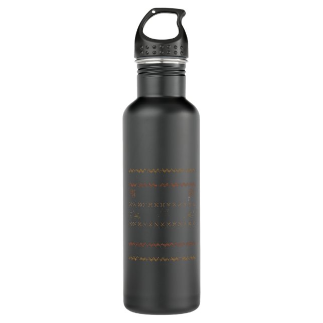Happy Thanksgiving, Ugly Thanksgiving Sweater Stainless Steel Water Bottle (Front)